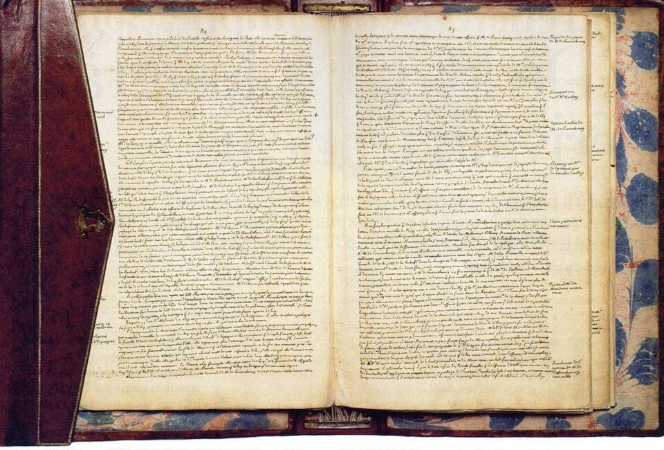 A page of the autograph manuscript of the Mémoires