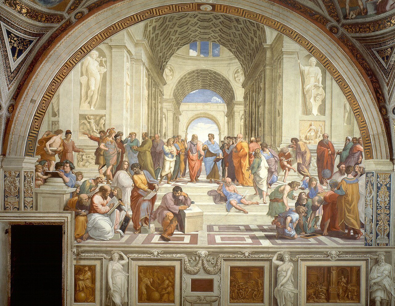 The School of Athens (1509–1511), Stanza della Segnatura, Vatican — Wikimedia Commons.