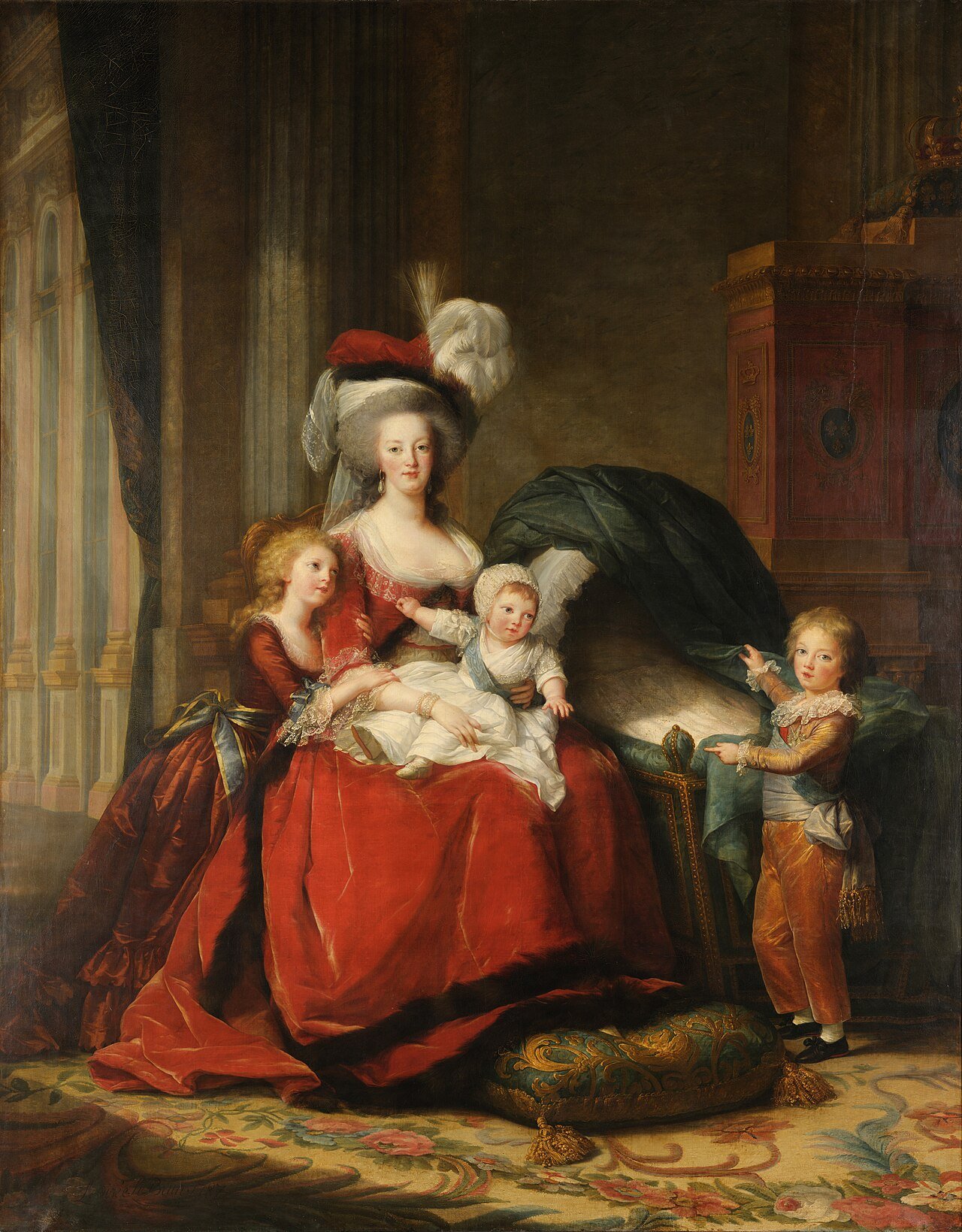 Marie-Antoinette and her Children (1787), Versailles: the dynastic machine — Wikimedia Commons.