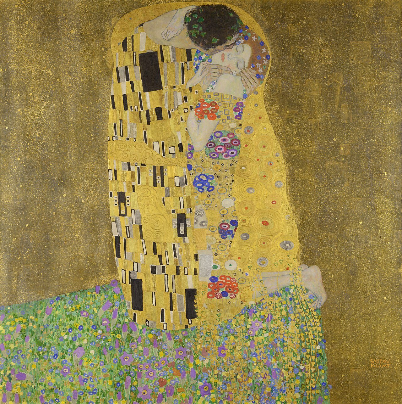 Le Baiser (1907–1908), Belvedere : l'icône de la période dorée — Wikimedia Commons.